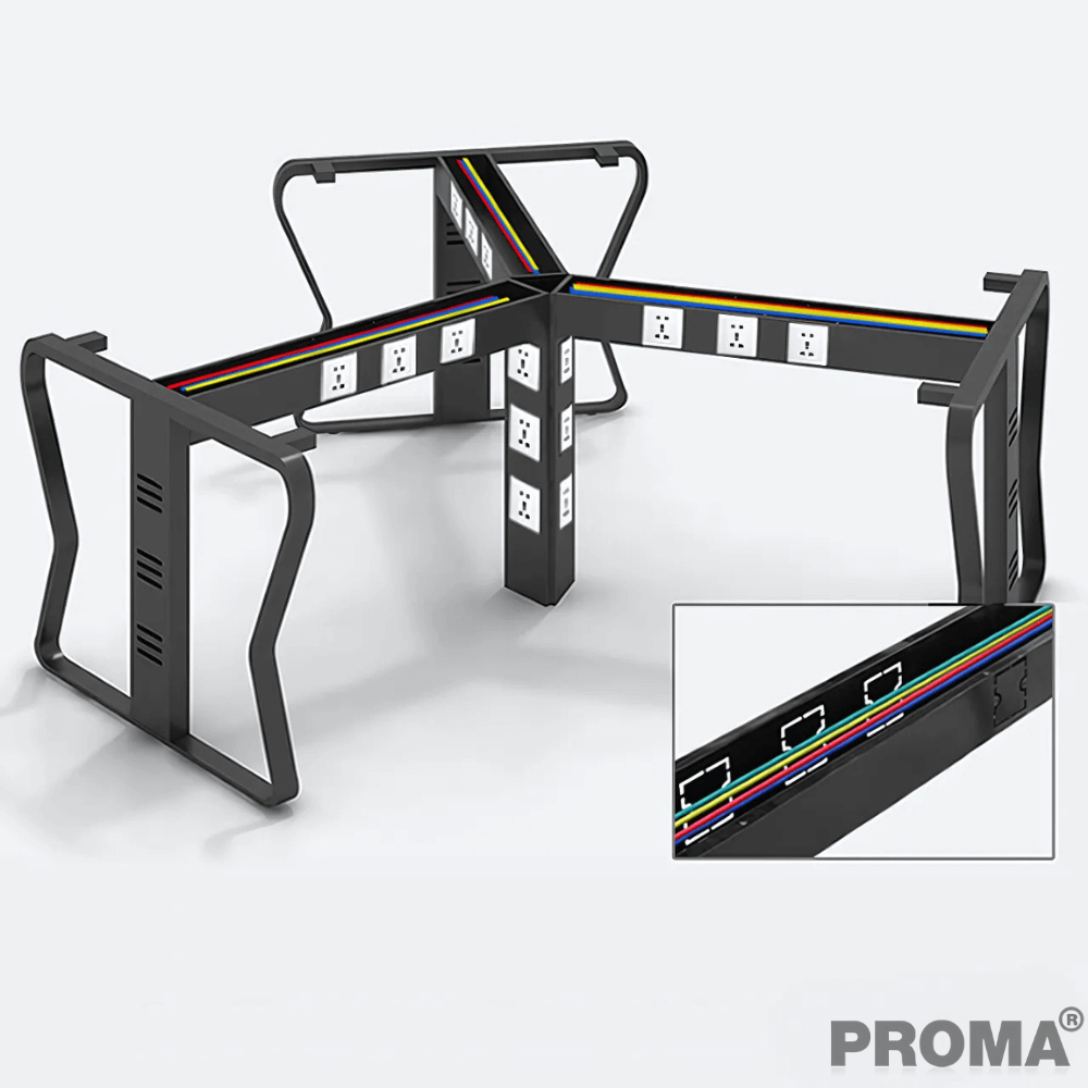 [Pre-order] โต๊ะทำงาน Proma-POD-05 สีขาว/ดำ แบบ 8 ที่นั่ง (ไม่มีตู้เอกสาร)